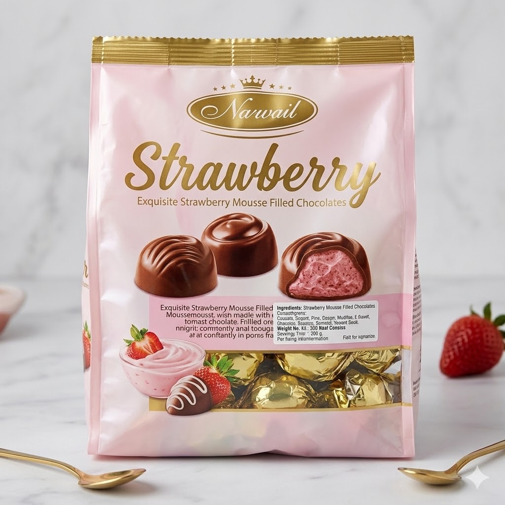 STRAWBERRY YOGHURT CHOC CREME PRALINE